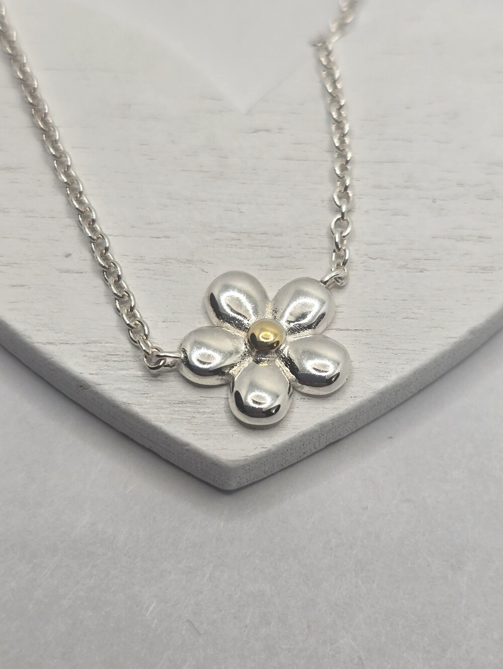 Tous Short Silver Flower Necklace Daisy